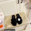 Hermes Woolskin with iconic "H" Oran Sandals Black