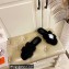 Hermes Woolskin with iconic "H" Oran Sandals Black