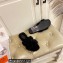 Hermes Woolskin with iconic "H" Oran Sandals Black