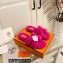 Hermes Woolskin with iconic "H" Oran Sandals Fuchsia