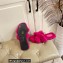 Hermes Woolskin with iconic "H" Oran Sandals Fuchsia