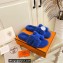 Hermes Woolskin with iconic "H" Oran Sandals Blue