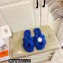 Hermes Woolskin with iconic "H" Oran Sandals Blue