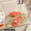 Hermes Woolskin with iconic "H" Oran Sandals Lobster Pink