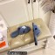 Hermes Woolskin with iconic "H" Oran Sandals Bleu Blue