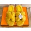 Hermes Woolskin with iconic "H" Oran Sandals Yellow