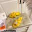 Hermes Woolskin with iconic "H" Oran Sandals Yellow