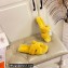 Hermes Woolskin with iconic "H" Oran Sandals Yellow