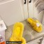 Hermes Woolskin with iconic "H" Oran Sandals Yellow