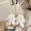 Hermes Woolskin with iconic "H" Oran Sandals White