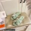 Hermes Woolskin with iconic "H" Oran Sandals Light Green