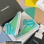 Chanel Heel 2.5cm Chain Calfskin and Tweed Mid-top Sneakers Green 2022