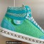 Chanel Heel 2.5cm Chain Calfskin and Tweed Mid-top Sneakers Green 2022