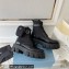 Prada Monolith leather and nylon fabric lace-up Ankle boots with Removable pouch 1T255M Black