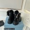 Prada Monolith leather and nylon fabric lace-up Ankle boots with Removable pouch 1T255M Black