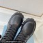 Prada Monolith leather and nylon fabric lace-up Ankle boots with Removable pouch 1T255M Black