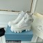 Prada Monolith leather and nylon fabric lace-up Ankle boots with Removable pouch 1T255M White