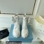 Prada Monolith leather and nylon fabric lace-up Ankle boots with Removable pouch 1T255M White