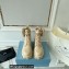 Prada Monolith leather and nylon fabric lace-up Ankle boots with Removable pouch 1T255M Beige