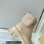 Prada Monolith leather and nylon fabric lace-up Ankle boots with Removable pouch 1T255M Beige