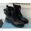 Prada Brushed leather and Re-Nylon lace-up Ankle boots with Removable pouch Black