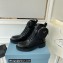 Prada Brushed leather and Re-Nylon lace-up Ankle boots with Removable pouch Black