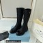 Prada Brushed leather and Re-Nylon lace-up High boots 1W906M Black