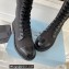 Prada Brushed leather and Re-Nylon lace-up High boots 1W906M Black