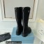 Prada Brushed leather and Re-Nylon lace-up High boots 1W906M Black