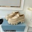Prada Brushed leather Monolith loafers 1D649M Beige