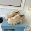 Prada Brushed leather Monolith lace-up loafers 1E708L Beige