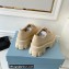 Prada Brushed leather Monolith lace-up loafers 1E708L Beige