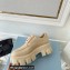 Prada Brushed leather Monolith lace-up loafers 1E708L Beige