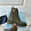 Prada Brushed leather and Re-Nylon lace-up Ankle boots 1T782M Military Green