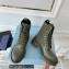 Prada Brushed leather and Re-Nylon lace-up Ankle boots 1T782M Military Green