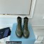 Prada Brushed leather and Re-Nylon lace-up Ankle boots 1T782M Military Green