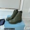 Prada Brushed leather and Re-Nylon lace-up Ankle boots 1T782M Military Green