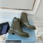 Prada Brushed leather and Re-Nylon lace-up Ankle boots 1T782M Military Green