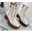 Balenciaga Heel 4.5cm Smooth calfskin Tractor Lace-up boots White
