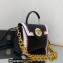 Versace La Medusa Medium Handbag 307 Stitching Black/White/Fuchsia