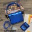 Dolce & Gabbana Small patent leather shoulder bag Blue with DG fastening