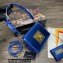 Dolce & Gabbana Small patent leather shoulder bag Blue with DG fastening