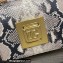 Dolce & Gabbana Small leather shoulder bag with DG fastening Python Print Gray