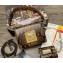 Dolce & Gabbana Small leather shoulder bag with DG fastening Python Print Brown