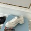 Prada Chocolate brushed leather loafers 1D246M White