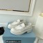 Prada Chocolate brushed leather loafers 1D246M White