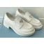 Prada Chocolate brushed leather loafers 1D246M White