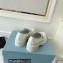 Prada Chocolate brushed leather loafers 1D246M White
