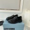 Prada Chocolate brushed leather loafers 1D246M Black