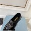 Prada Chocolate brushed leather loafers 1D246M Black